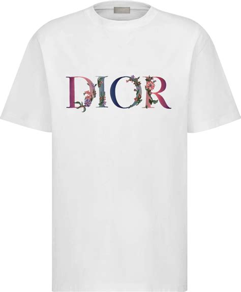 dior flower t-shirt white|dior graphic tees.